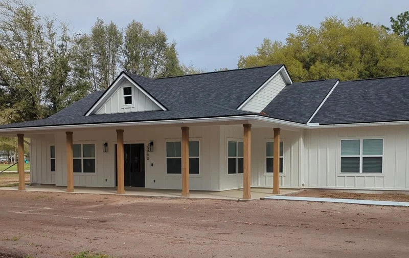 New farmhouse-style home with a covered front porch