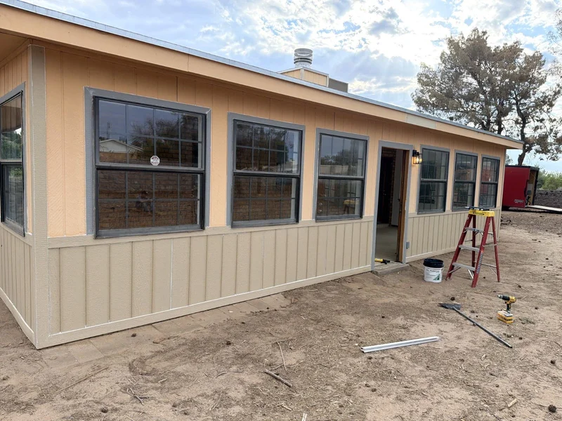Completed exterior repair and finish work