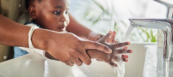 washing child's hands