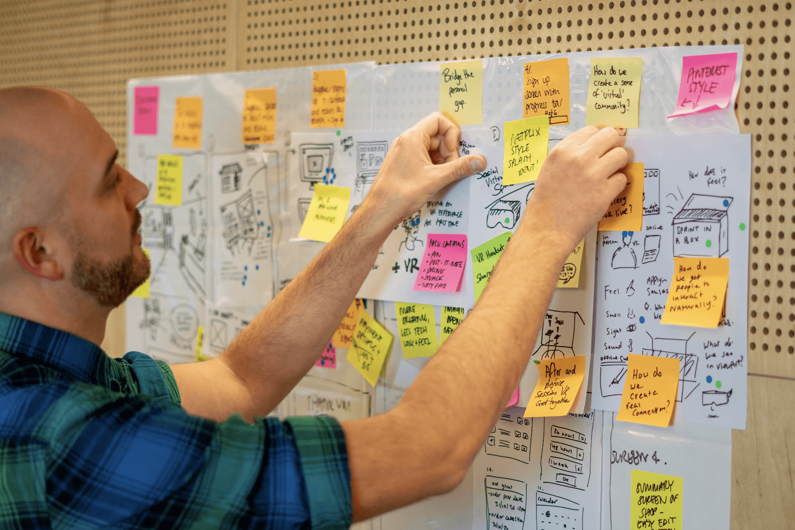 Storyboarding and sketching potential ideas.