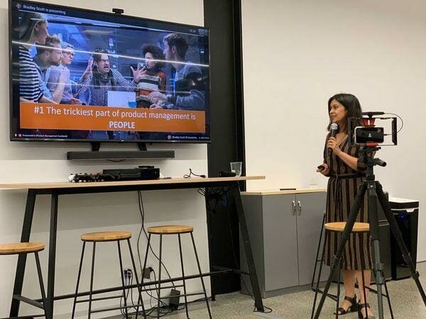chetna Chada speaking at producttank new zealand