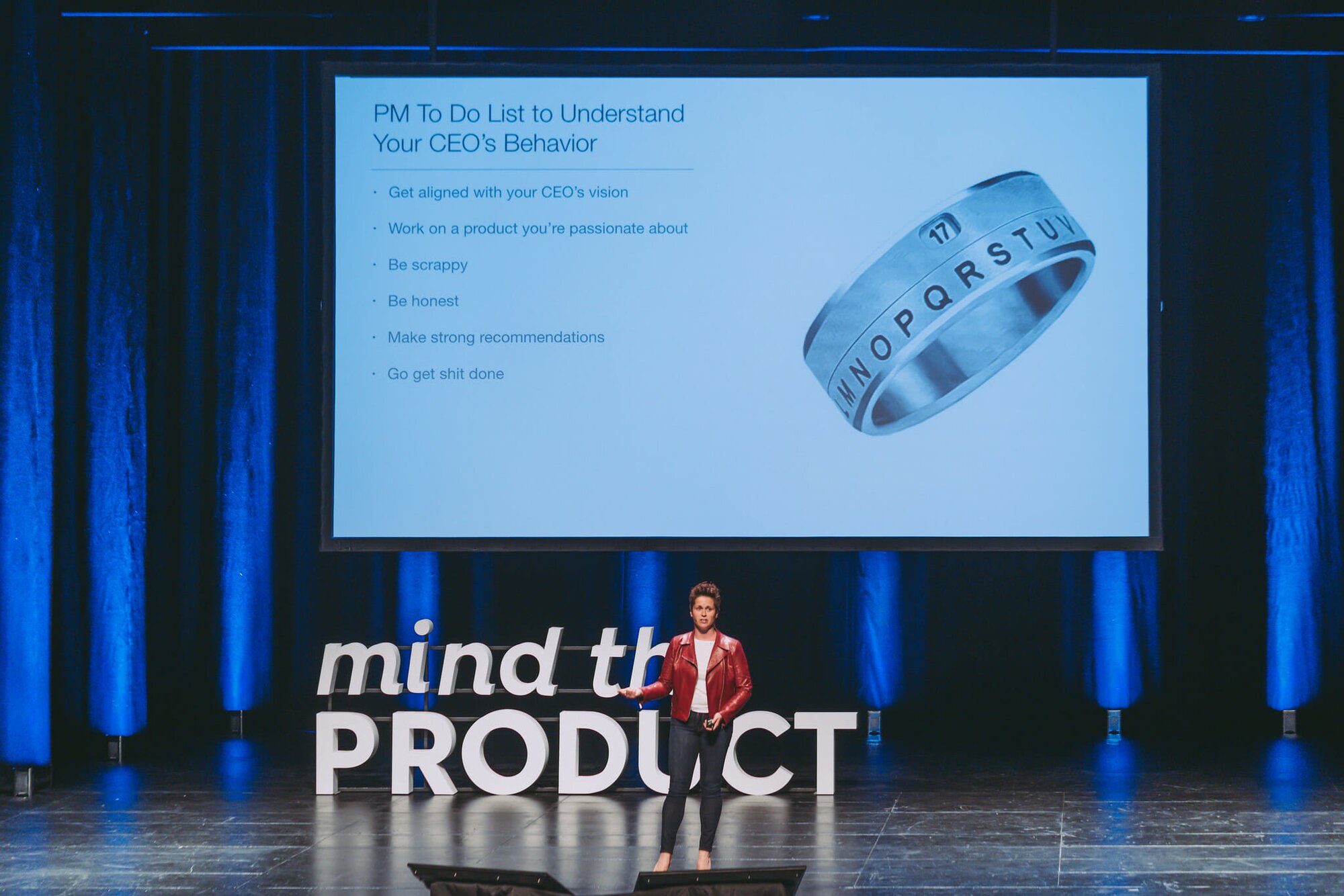 Amanda Richardson on stage at MTPCon Singapore