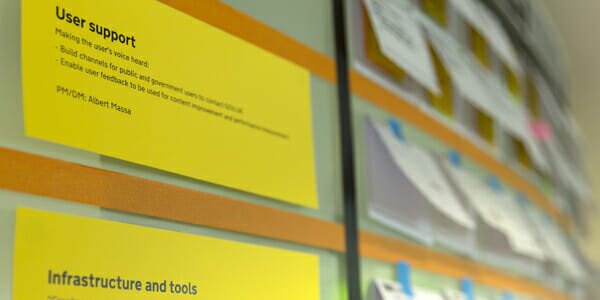 Labels showing team names and mission statements