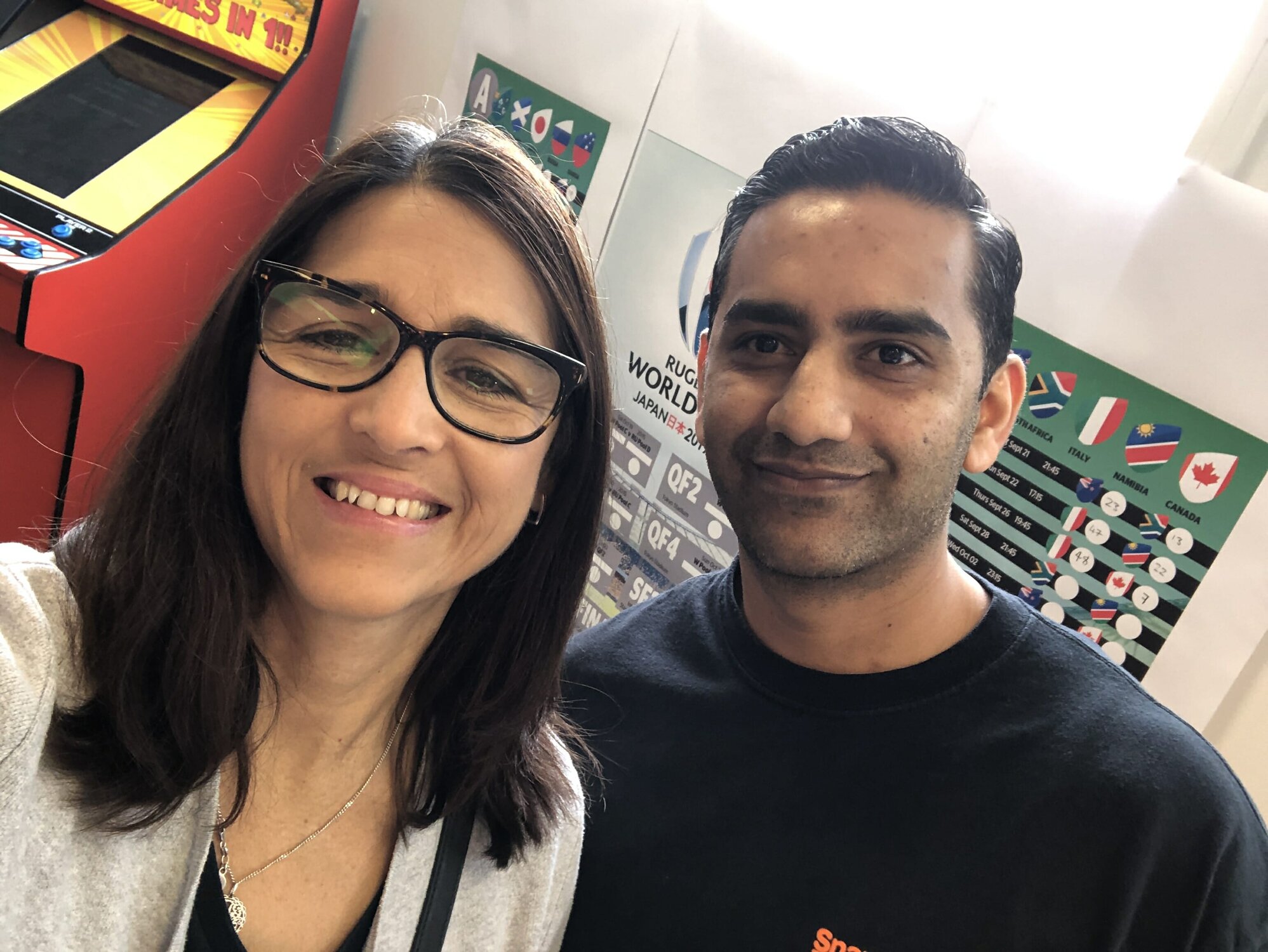 Sireen Collins and a previous work colleague enjoying the Product Unconference at Rush, organised by the ProductTank Auckland team.