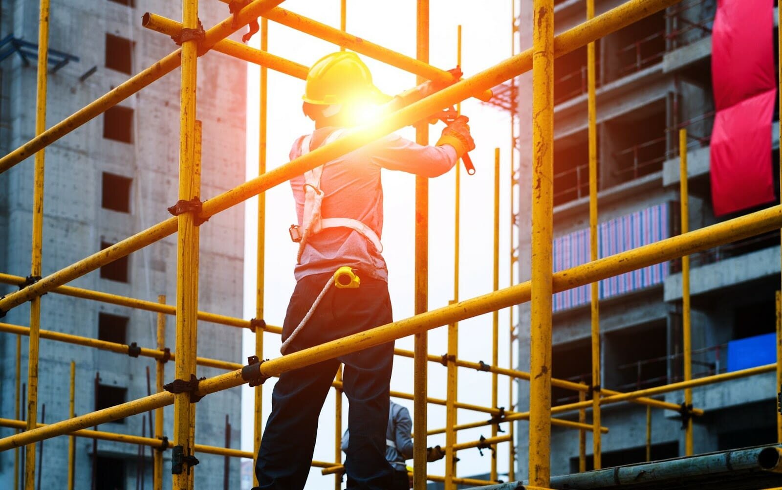 Man working on some scaffolding