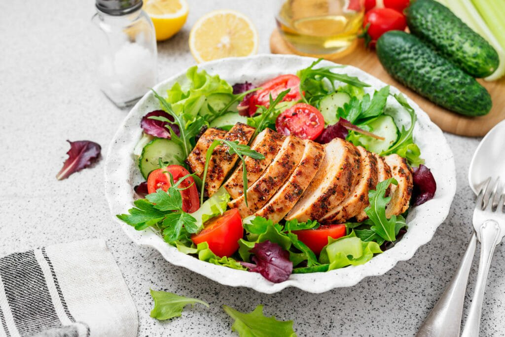 healthy chicken salad shutterstock image