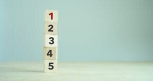 a stack of numbers cubes to represent prioritization