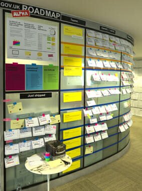 Glass wall curving out of view