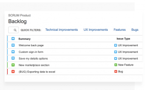 Justinmind Backlog Mockup