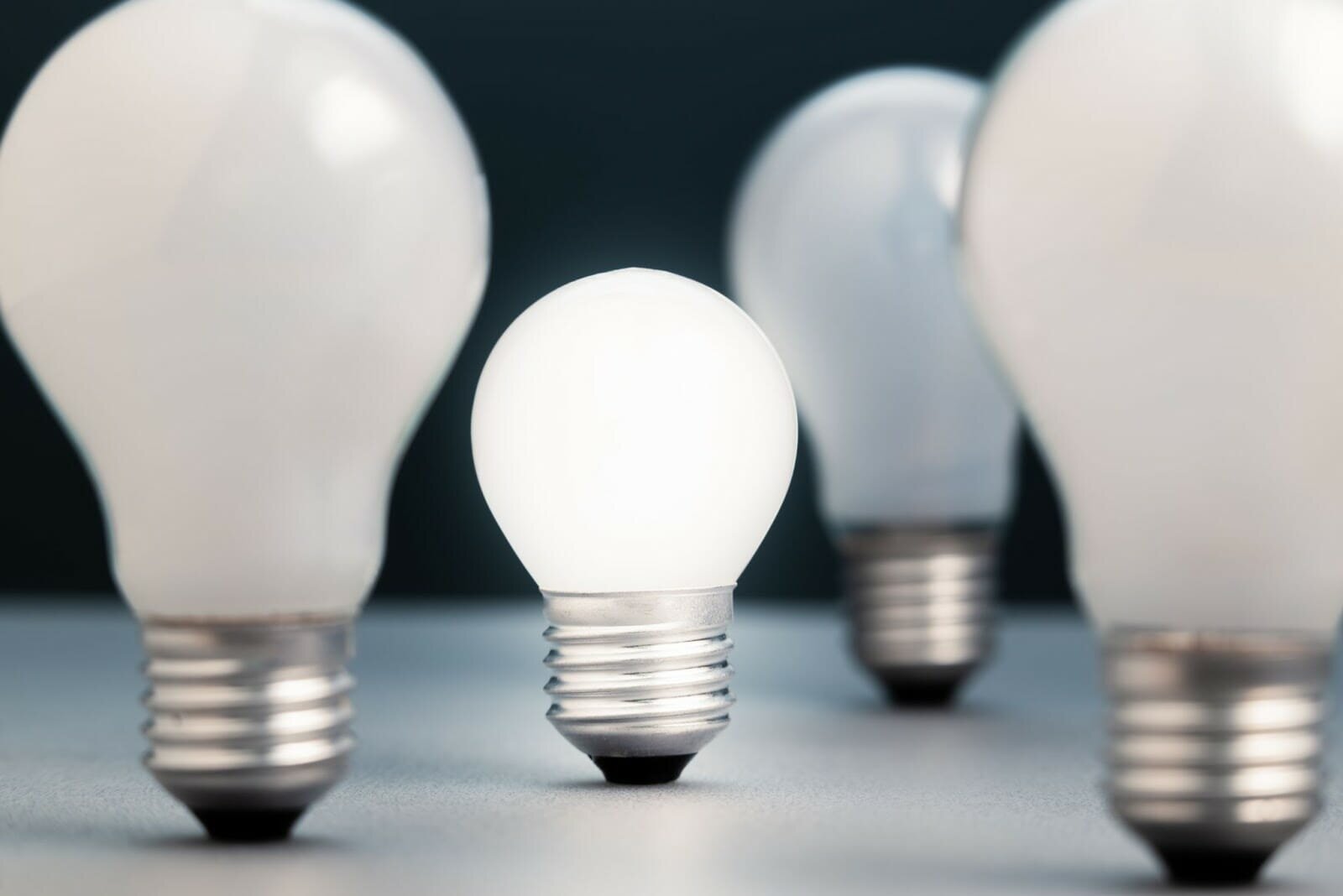 Lightbulbs on a table