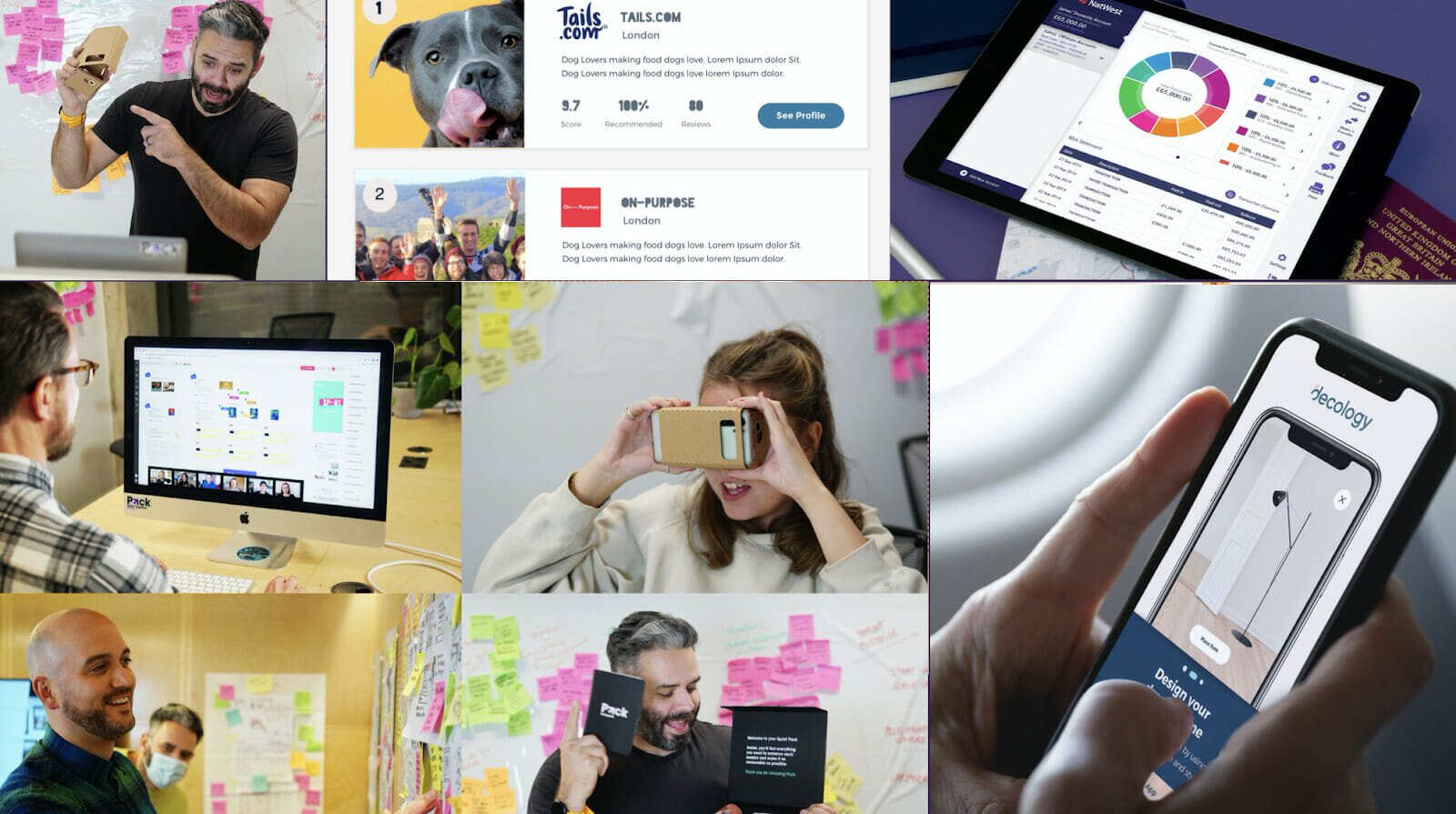 Photos of some Design Sprint activities in action.