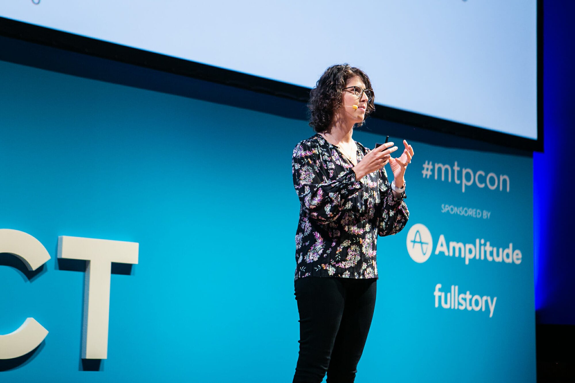 Sarah Tavel on stage at mtpcon sf