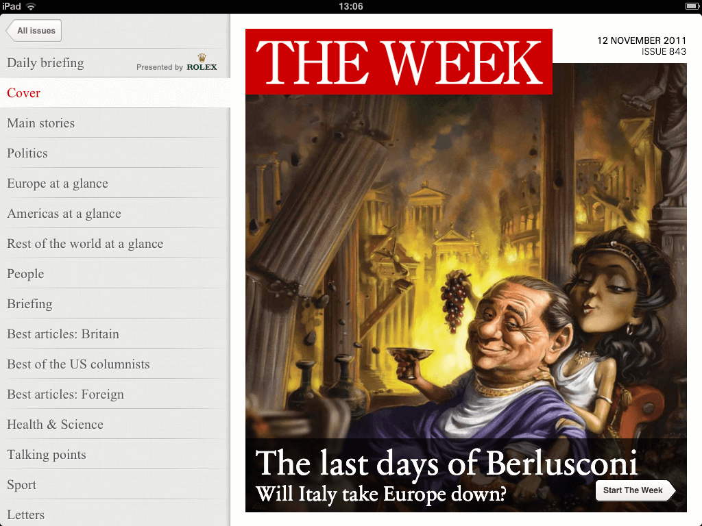 The Week iPad Screenshot