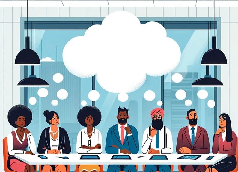 A group of people sitting at a table Description automatically generated