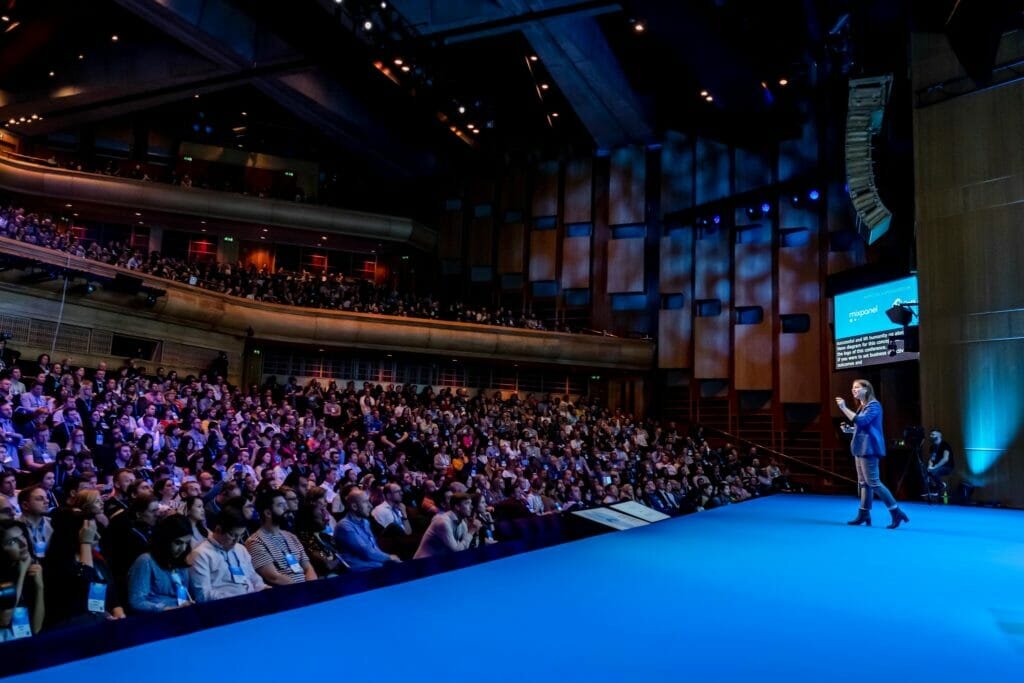 Kate O'Neill on stage at mtpcon London