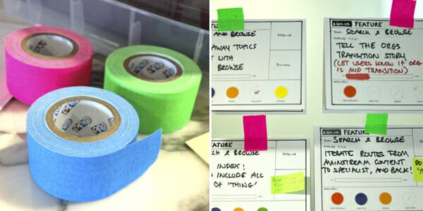 Rolls of neon gaffer tape