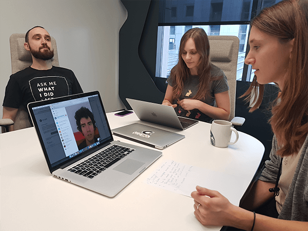 Setapp team interviewing a user during a Design Sprint session
