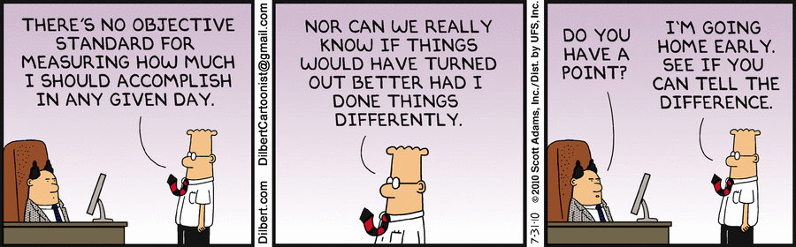 Dilbert strip about measuring performance