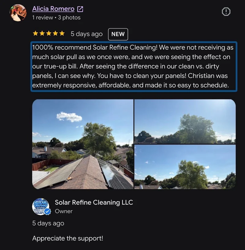 Customer review for Solar Refine