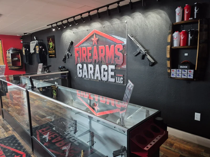 Firearms Garage storefront and display cases