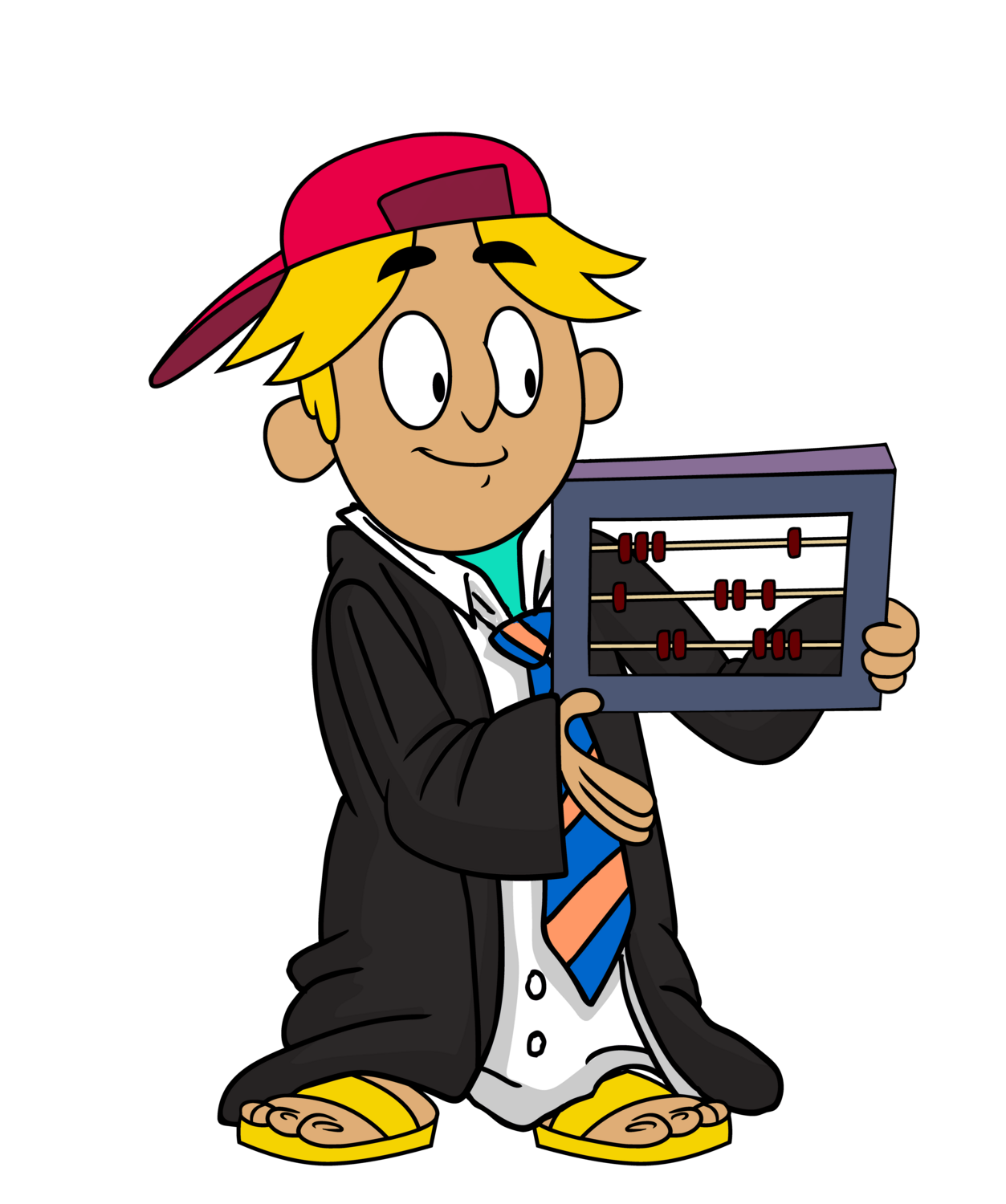 Boy holding abacus