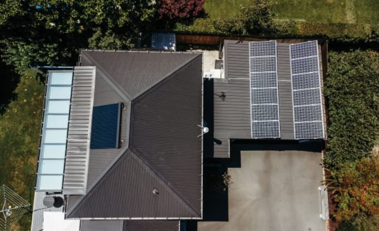 Solar panels on roof