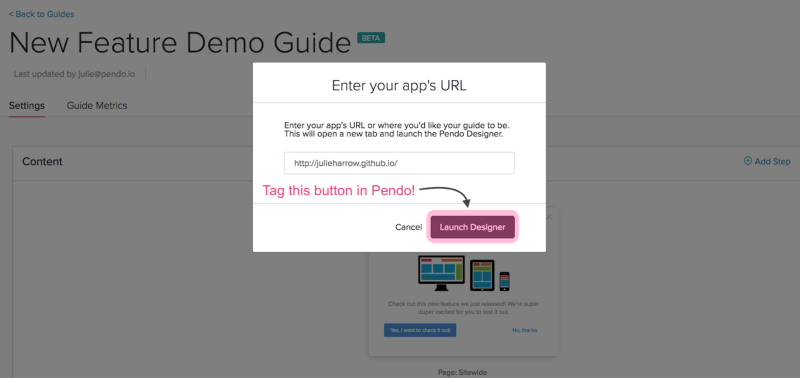 Pendo Button Tagging