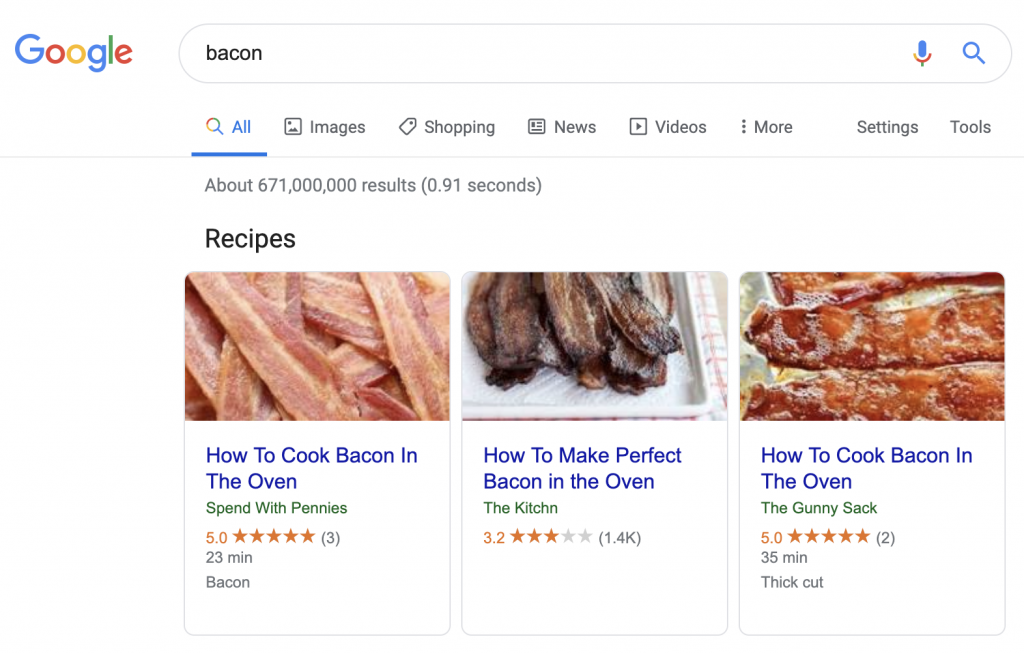 671 million search results for "bacon"