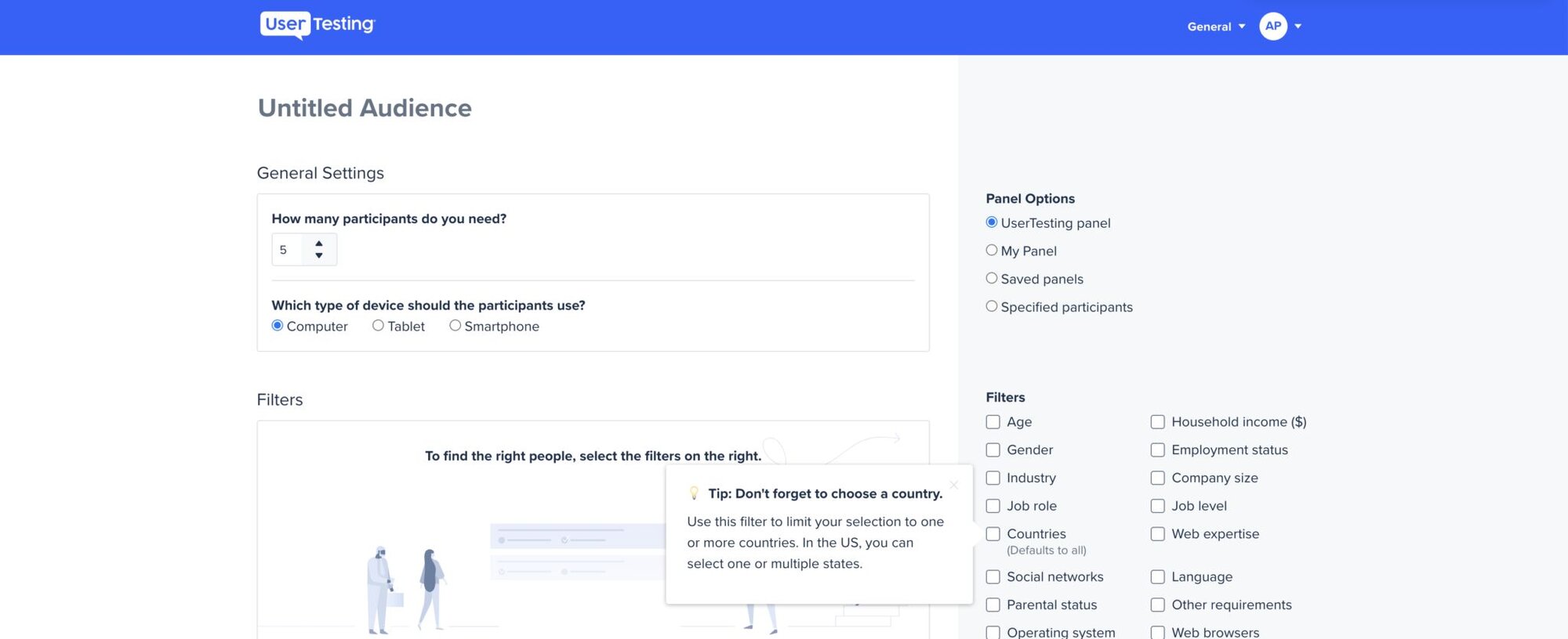 UserTestingは、ユーザーのオンボーディングにアプリ内ガイドを使用しました。
