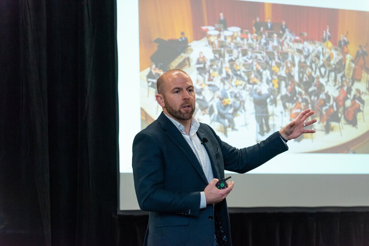 Jeff Lash speaks onstage at the inaugural ProductCraft conference.
