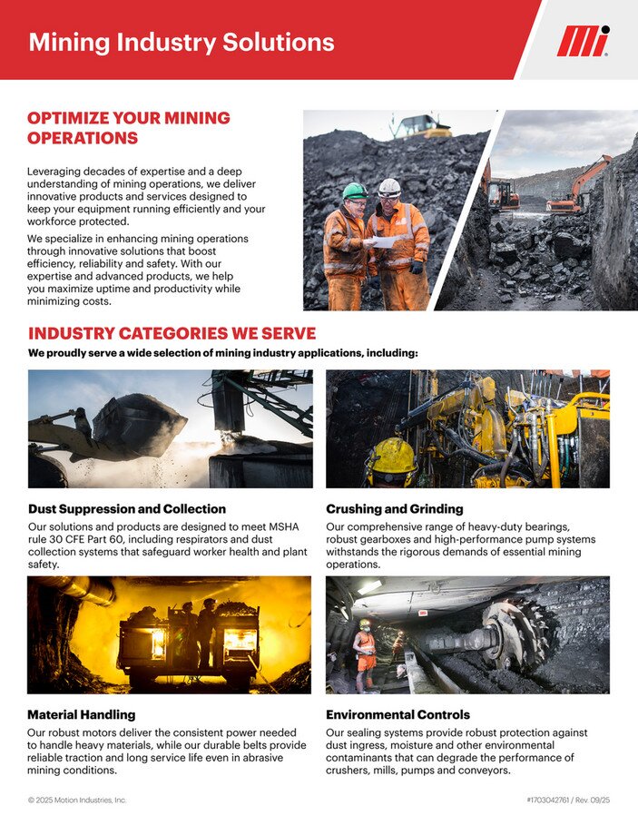 Motion - Mining Industry Solutions Line Card