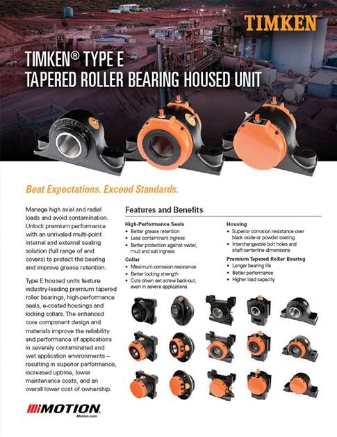 Timken® Type E Tapered Roller Bearing Housed Unit