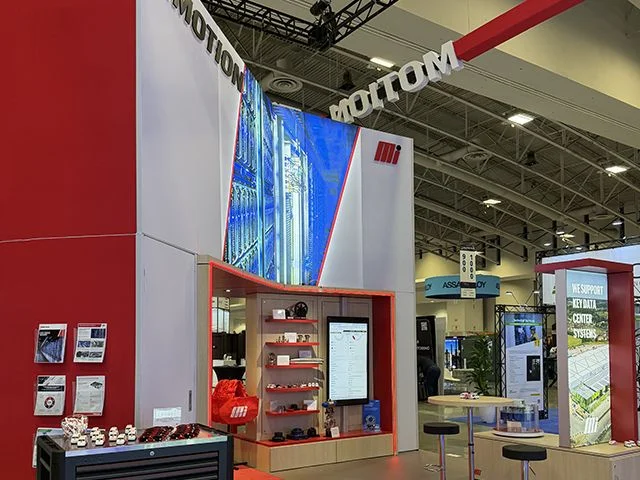 Motion event trade show booth in a convention center