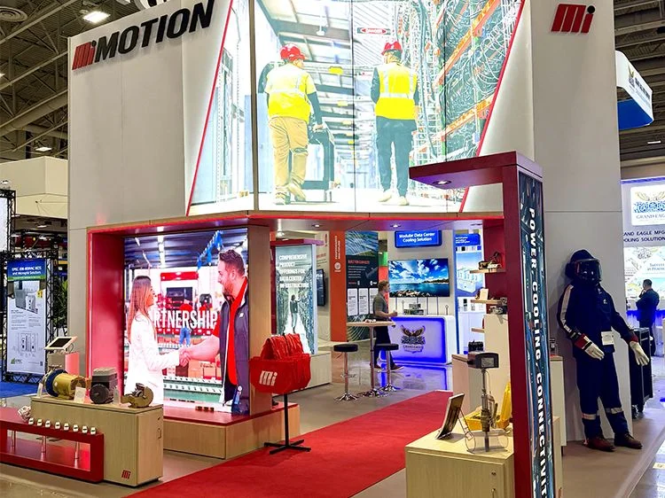 Motion event trade show booth in a convention center