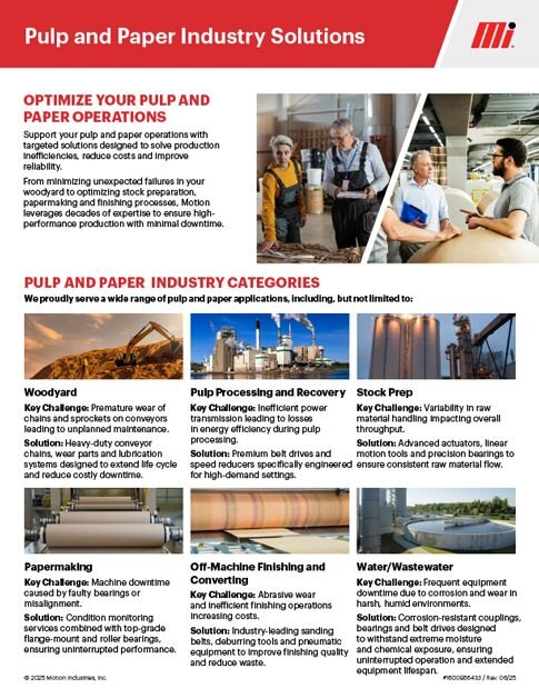Motion Pulp and Paper Industry Solutions Line Card