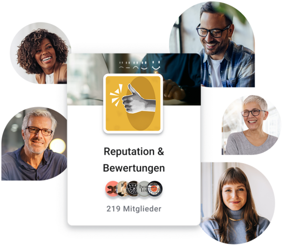 Eine Illustration von SELLWERK Mitglieder der  Gruppe "Reputation & Bewertungen".