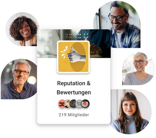 Eine Illustration von SELLWERK Mitglieder der Gruppe "Reputation & Bewertungen".