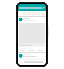Smartphone die Social Media anzeigt.