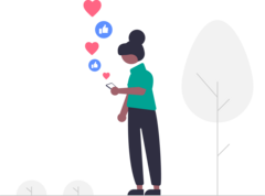 Illustration von einem Smartphone, welches ein Benutzerprofil zeigt. Verschiedene Dinge wie eine To Do-Liste, eine Karte und das Google Partner Logo sind hervorgehoben.