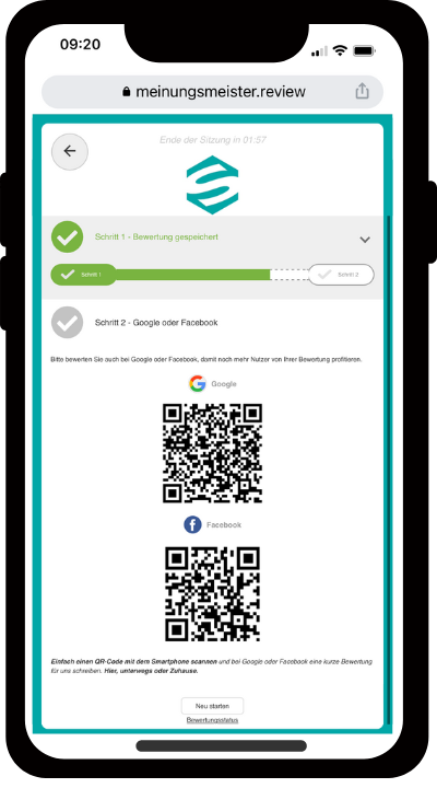 Bewertung über QR-Code