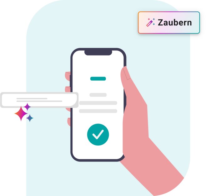Eine Hand hält ein Smartphone, auf dem eine Sellwerk Mini-Website zu sehen ist.