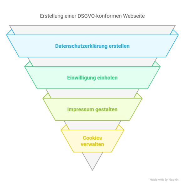 Visualisierung verschiedener Tools zur Durchführung einer DSGVO-Konformitätsprüfung.