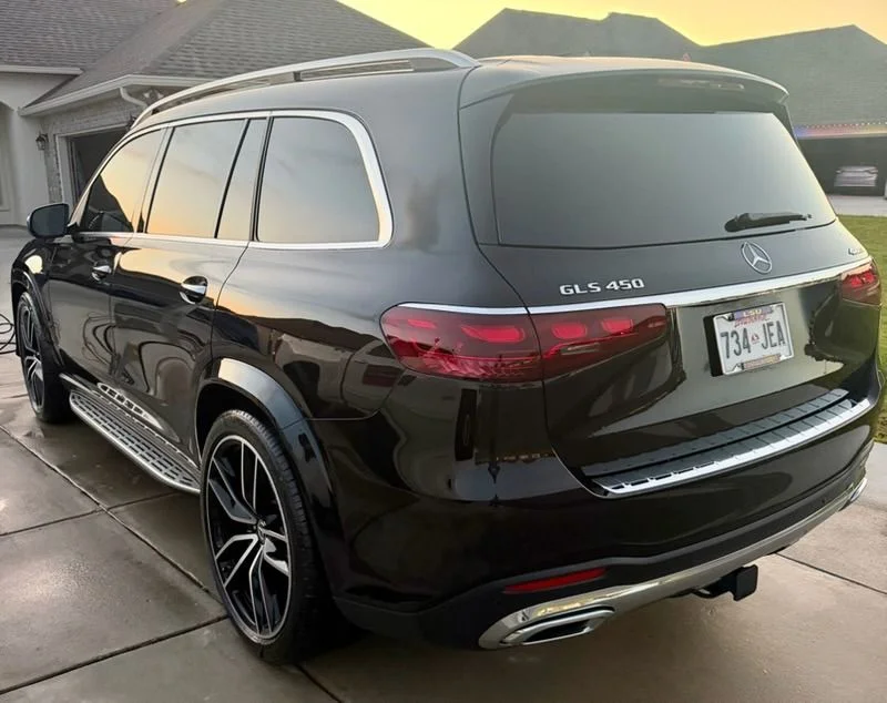 Black Mercedes-Benz GLS SUV with premium finish and professional detailing work