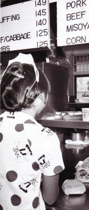 Zippy's crew serving customers at the McCully counter, 1966