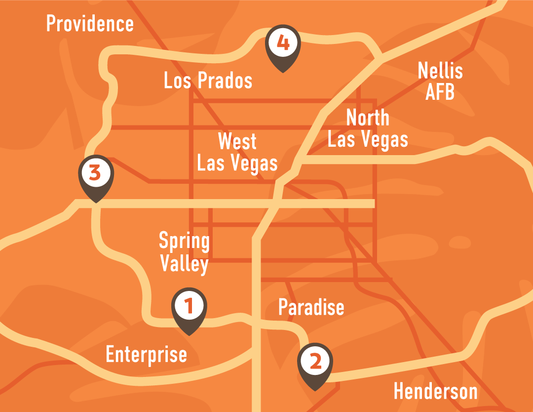 Zippy's Las Vegas locations map