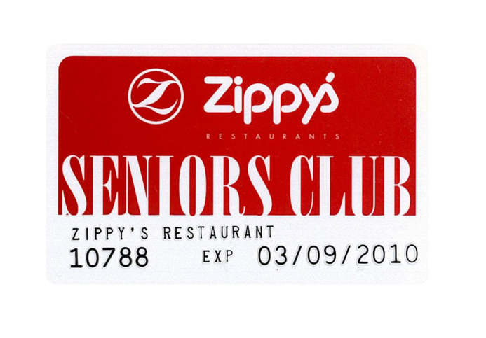 A Zippy's Seniors Club discount card