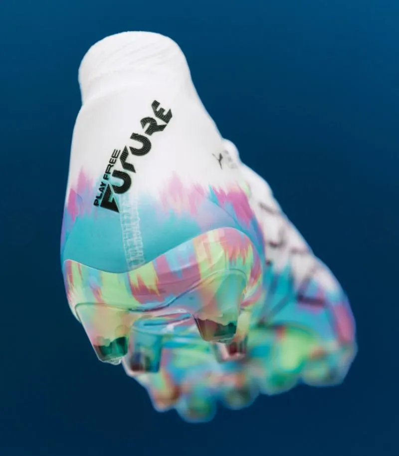 Puma womens future 2.0 football boots in white, pink, blue and green