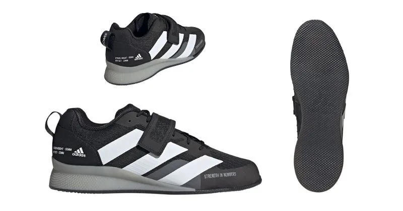 black and white adidas weightlifting shoes