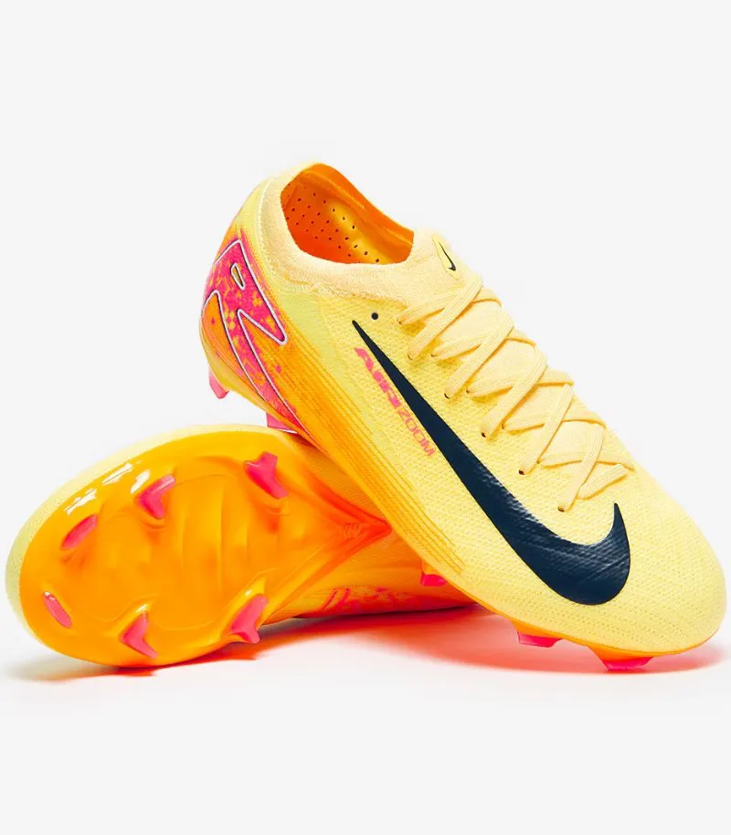 kids nike mercurial vapor 16 football boots in yellow and orange mbappe edition