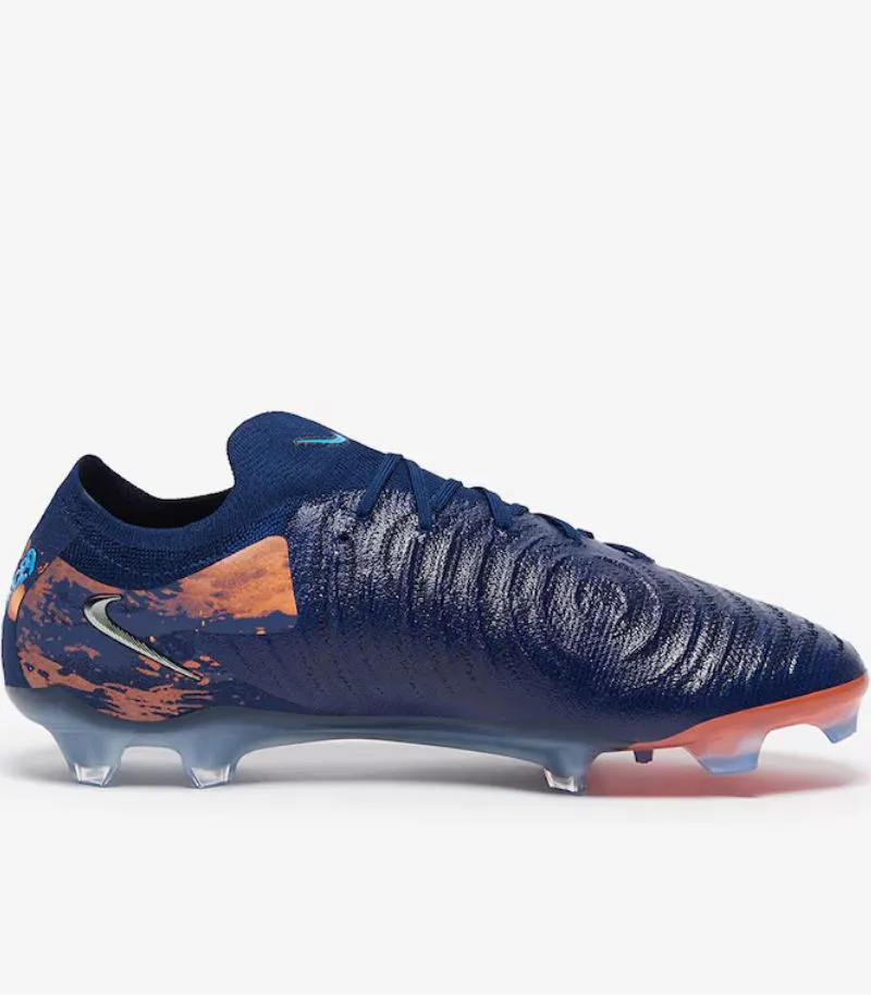 nike phantom gx 2 football boots in Haaland edition, which is navy blue with orange graphics